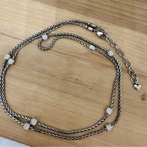 Brighton Meridian collection long  Silver Necklace with Crystal Accents